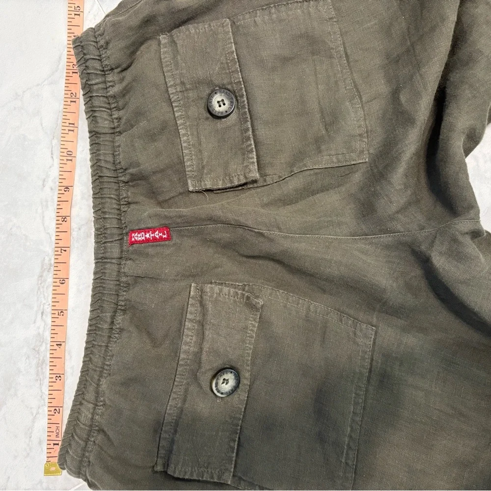 Hard Tail Linen Joggers Olive Moss Boho Coastal Lounge Small - Picture 6 of 8